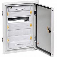 Распределительный шкаф UNIVERSAL 24 мод., IP31, встраиваемый, сталь, серая дверь, с клеммами |  код. MKM12-V-24-31-Z-U |  IEK